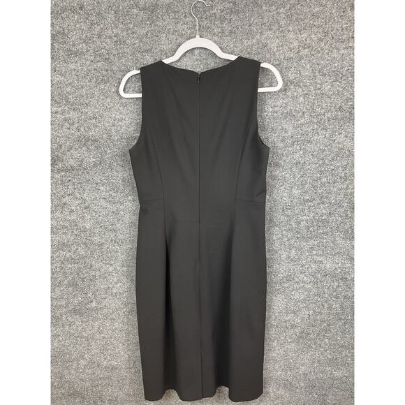 Theory Black Dress Women's Size 6 Pencil Sleeveless Work Wear Virgin Wool - Picture 10 of 12